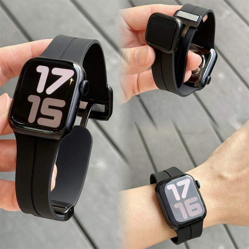 Dây đeo từ tính silicon, Tương thích với Iwatch 42mm, 38mm, 40mm, 41mm, 44mm, 45mm, 49mm, Đồng Hồ thông minh thời trang, Dây đeo dây đeo đồng Đồng Hồ của Apple, Dành cho Dòng Ultra2, Ultra SE2, SE9, 8, 7, 6, 5, 4, 3, 2, 1, Dành cho nam và nữ