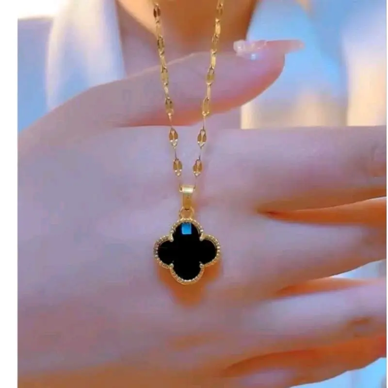 kalung titanium pecah kopi anti karat anti luntur