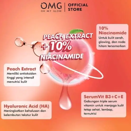 OMG PEACH GLOWING SERUM SACHET 7.5gr 1