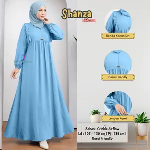 SHANZA DRESS GAMIS WANITA TERBARU | GAMIS REMAJA KEKINIAN MODERN 2025 | GAMIS JUMBO CRINGKLE POLOS