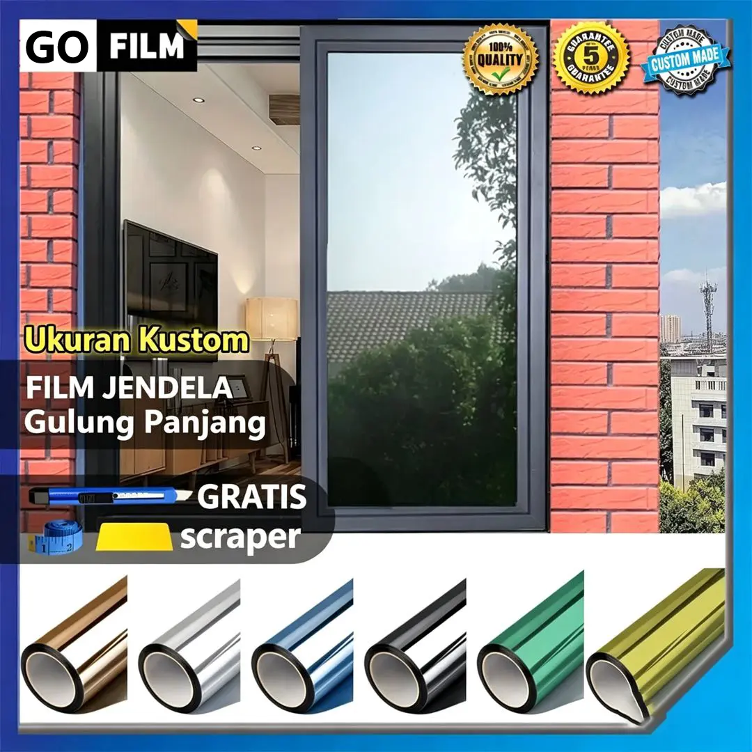 Kaca Film Privasi Jendela One Way | Stiker Kaca Anti UV Reflektif | Film Kaca Penahan Panas & Privasi Siang Hari