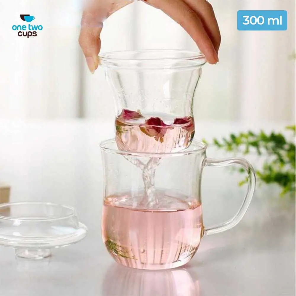 Gelas kaca infuser saringan filter rempah herbal teh