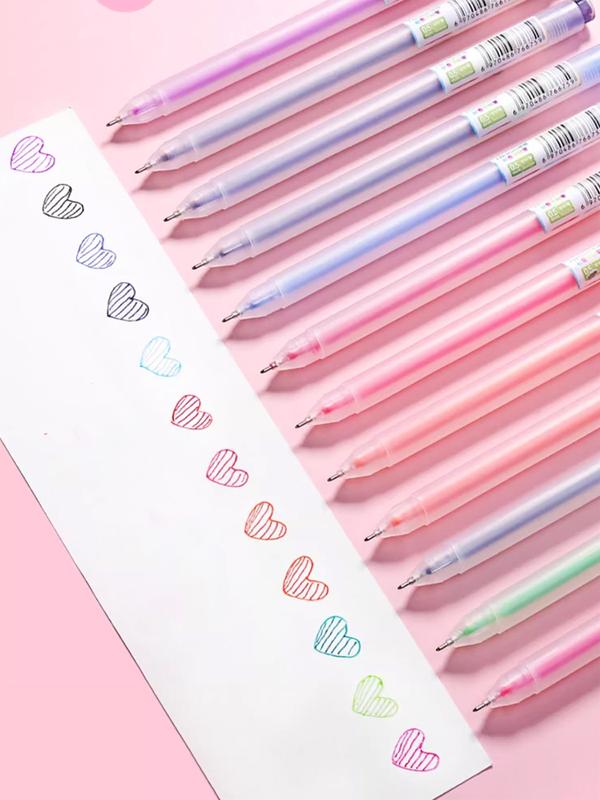 Pena gel 0,5 mm 12 warna gaya sederhana / Pena akuntansi tangan pena tanda tangan berwarna-warni - coco_market 2
