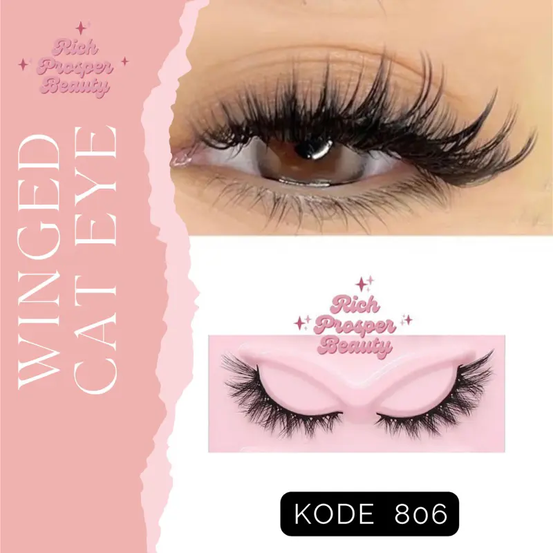 806 ✨𝑳𝒂𝒕𝒊𝒏𝒂 𝑴𝒂𝒌𝒆𝒖𝒑 𝑳𝒂𝒔𝒉𝒆𝒔✨ 3D WINGED CAT FOXY EYE Faux Mink Eyelashes Winged End Eye Elongated Eyelashes Fake Lashes Soft Natural long Full Strip Lashes