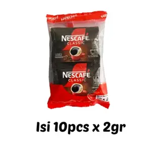 Nescafe Classic Sachet Renceng Kopi Instan Tanpa Gula 1 Renceng Isi 10 Sachet 10pcs x 2gr Coffee