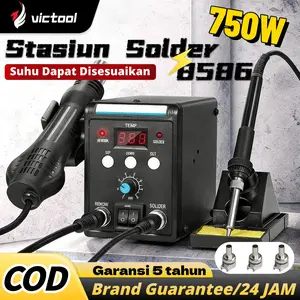 【COD】Victool Stasiun Solder 8586 700W Desoldering Station 2in1 Peniup Solder Digital Dengan Suhu yang Dapat Disesuaikan Alat Las Dan Alat Bongkar