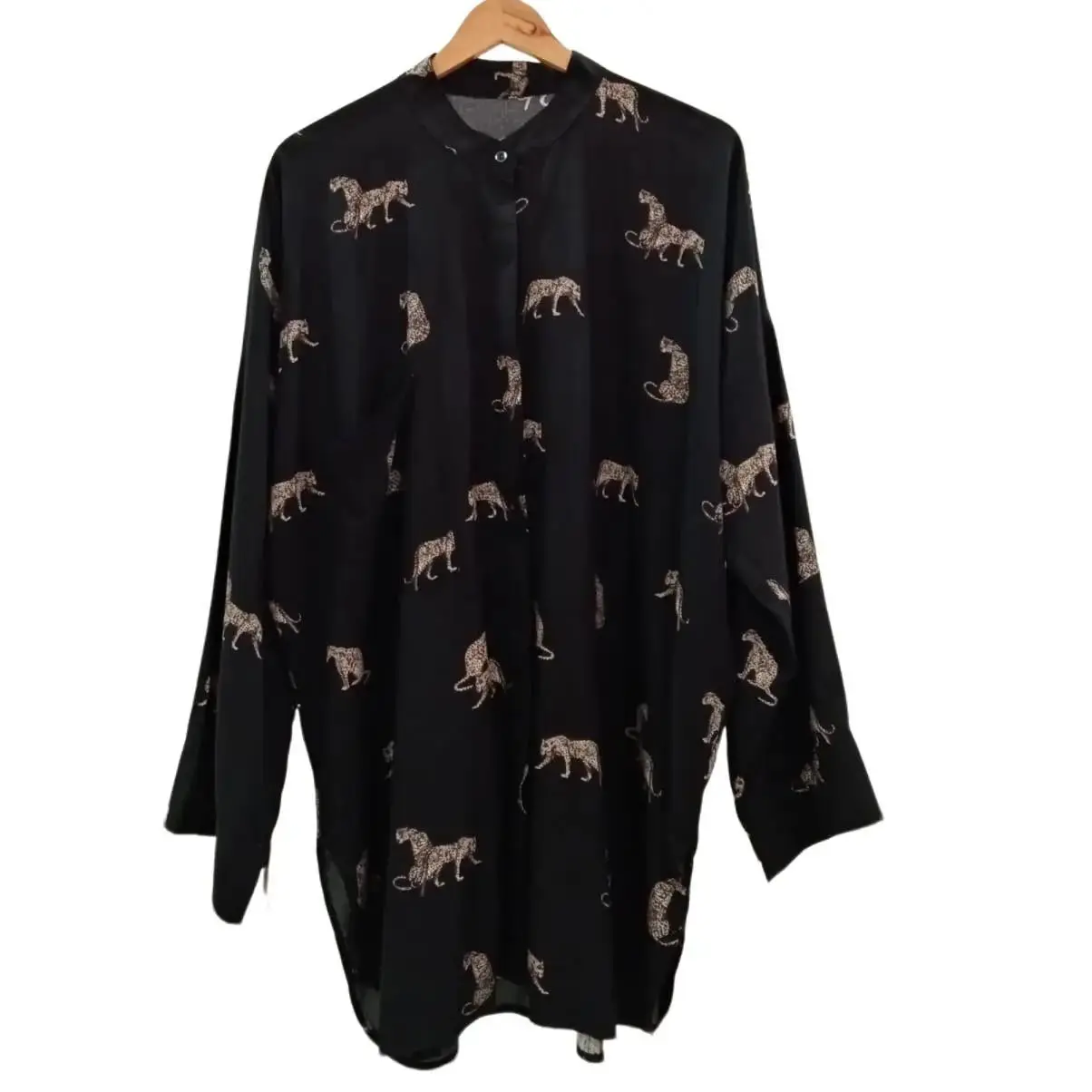 LEOPARD LARGE CUFF JAPANESE COTTON TAILORED SHIRT
