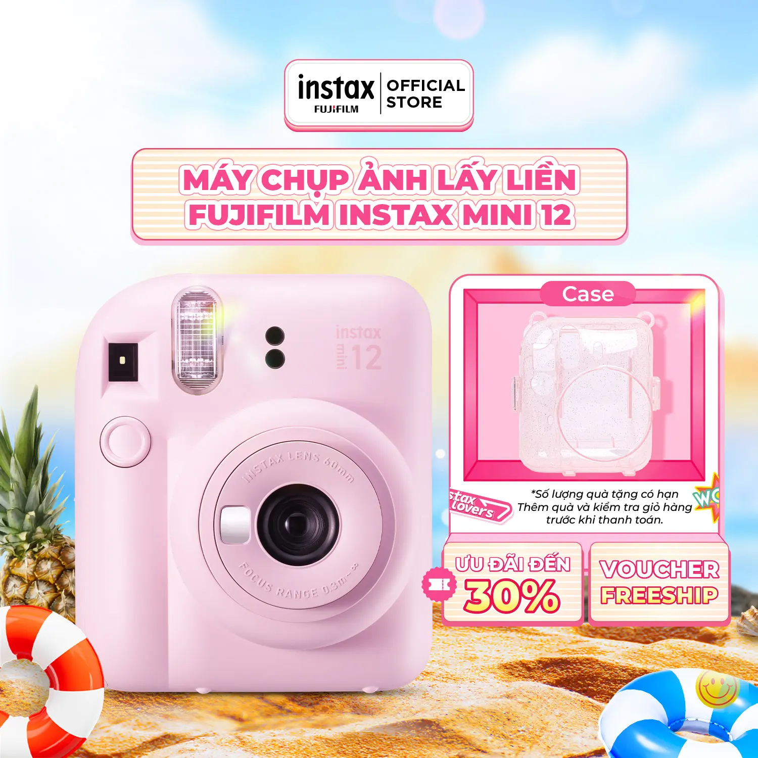 Máy Ảnh Chụp Lấy Liền Fujifilm Instax Mini 12  - Bảo hành 12 tháng