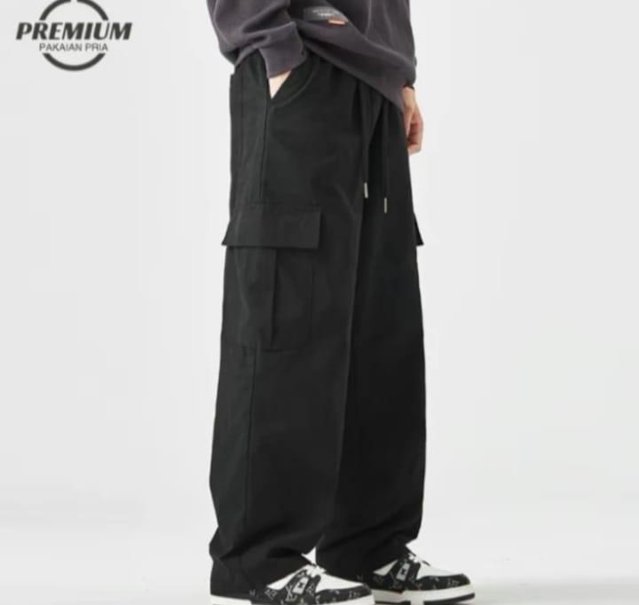 Celana Cargo Panjang Pria Korean Style Oversize Baggy Pants Pria Celana Trening Pria Big Size Celana Pria Loose 5