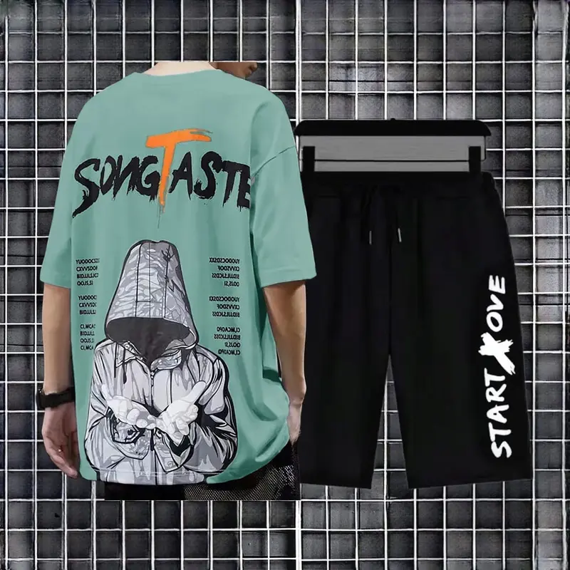 ONESET-COD stelan pria&wanita size L,XL,XXL 1 set fashion distro t-shirt celana cargo setelan pria dewasa casualset oversized setelan-OITASGG30 Atasan 0
