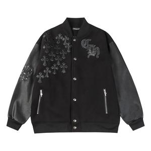 Chrome hearts おしゃれ トレンド カジュアル ゆったり ワッペン刺繍モデル ベースボールジャケット