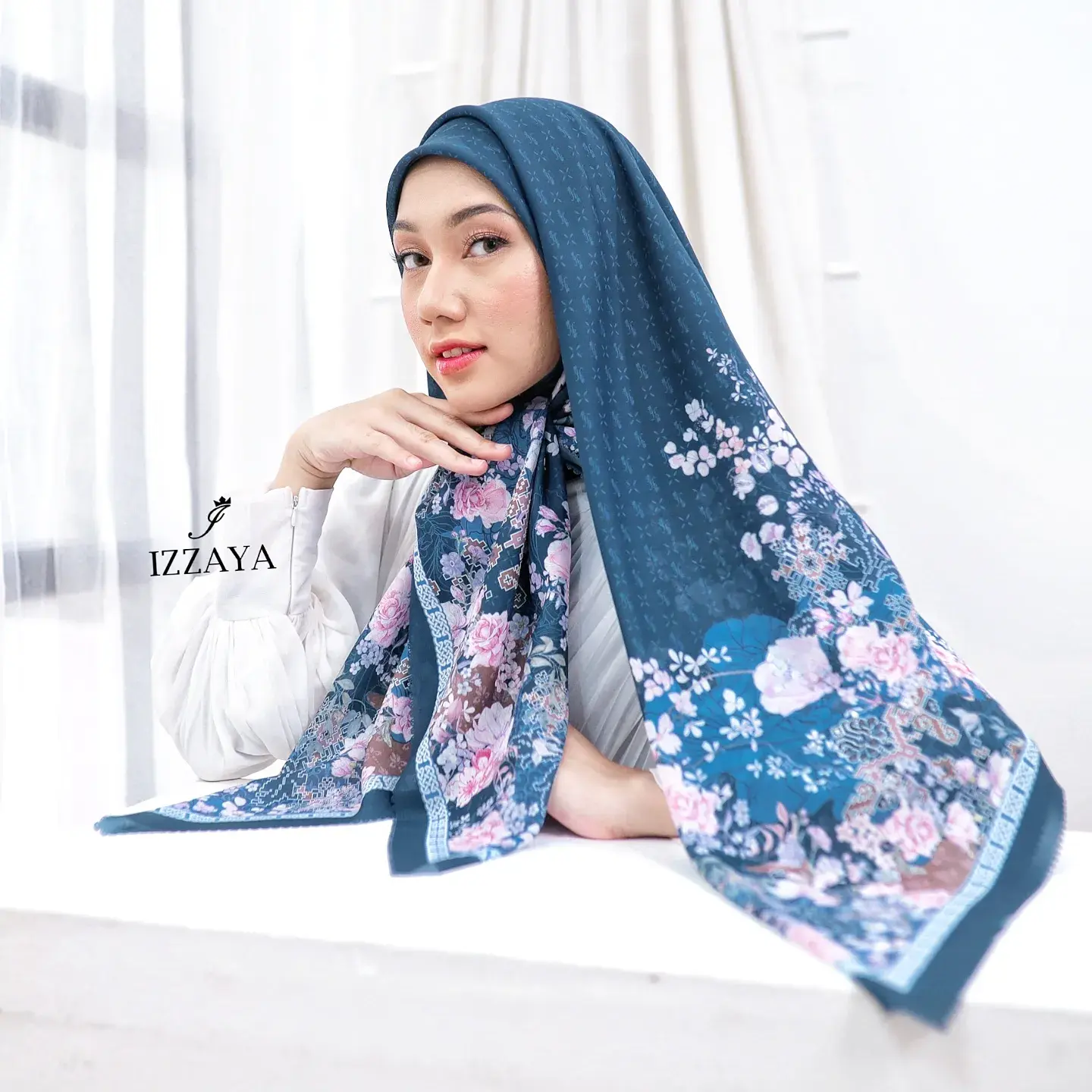 Hijab motif FREYA SERIES hijab segiempat Voal Ultrafine