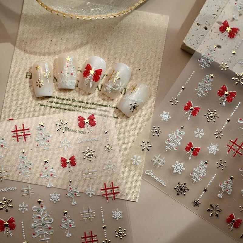  Sticker dán móng 5D concept Noel giáng sinh  Phụ kiện nail  Nữ Làm Nail 