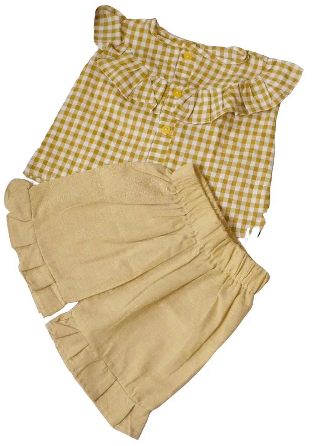 MACHA- CADIN GINGHAM ONE SET BABY SETALAN ANAK BAYI PEREMPUAN Katun Kids Parsel set el kemeja  korean