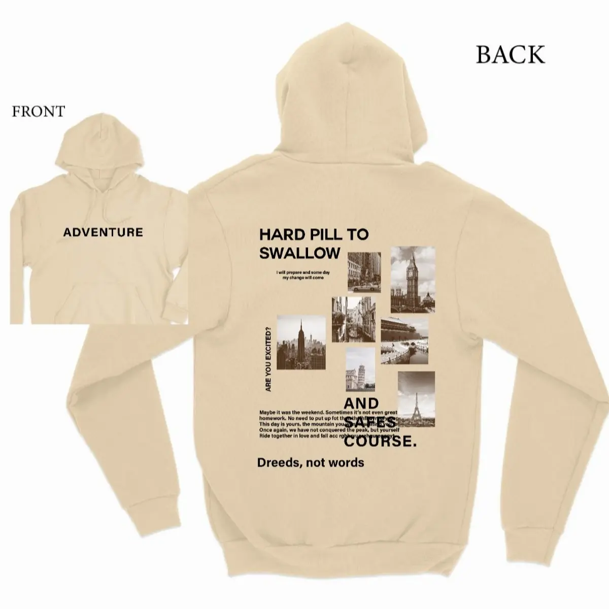 SWEATERPOLOS HOODIE JUMPER DEPAN BELAKANG SABLON ADVENTURE SIZE M-XXL (PRIA & WANITA)