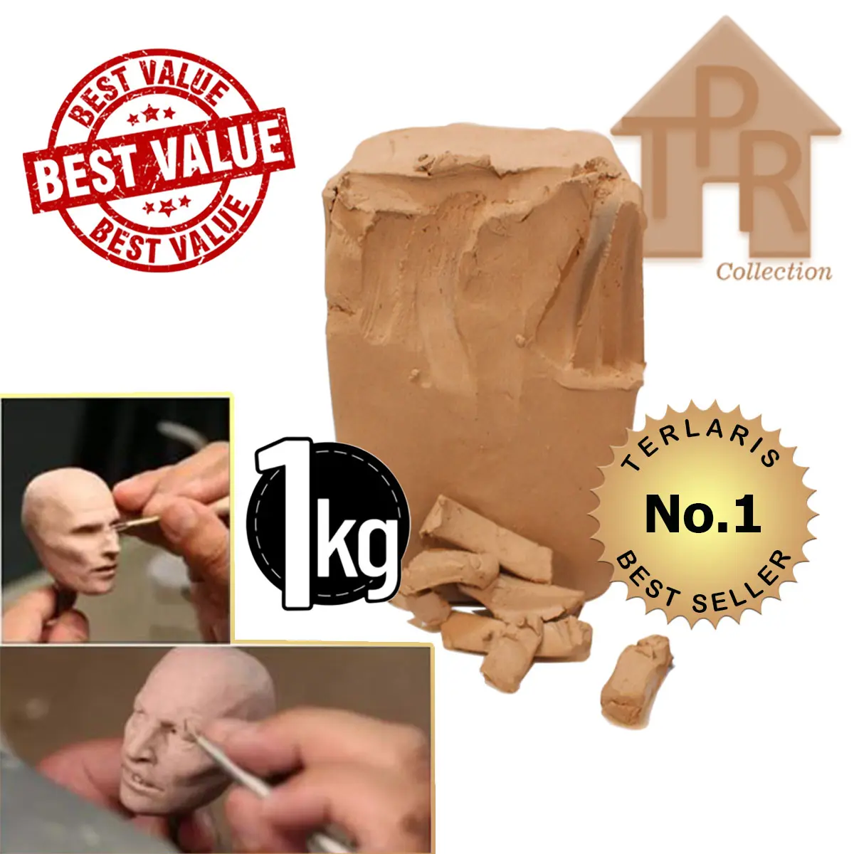 Tanah iat modeling sculpting stoneware G1000 x 1kg.
