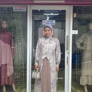 PO NAIMA Dress Couple Koko Setcel Setrok sarimbit Anak Gamis Dewasa & Koko Anak Baju Lebaran  Keluarga Muslim