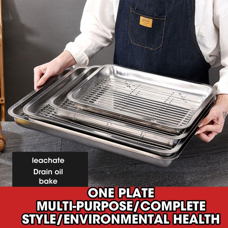 Khay vuông, dày, thép không gỉ, khay hình chữ nhật, khay chứa dầu mỡ