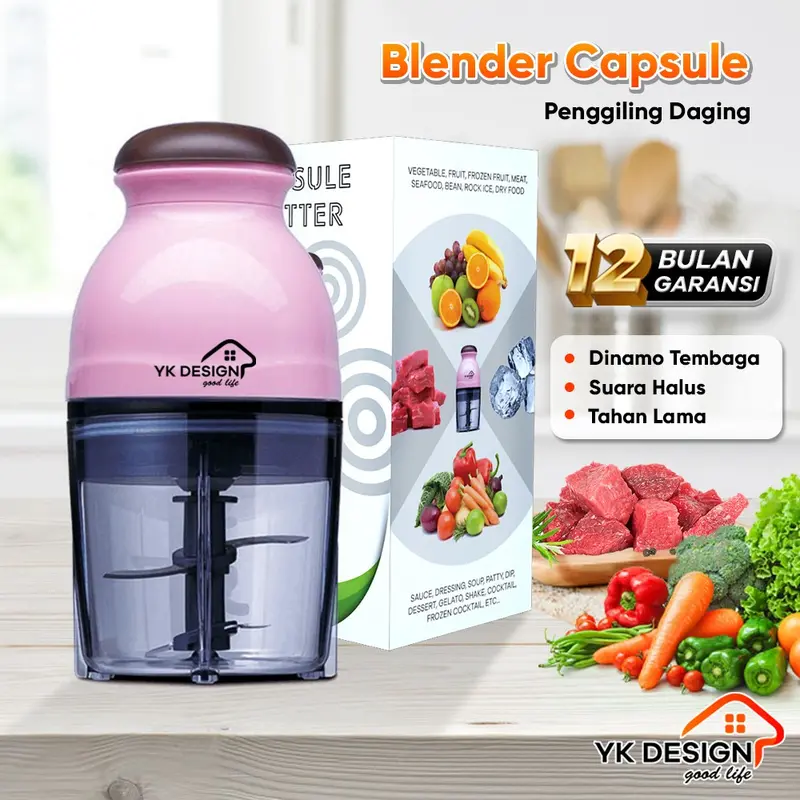 YK DESIGN YK-101 Blender / Penggiling daging sayur buah buah meat mincer chopper kapsul mini 0