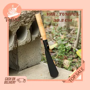 Sekop Tanaman Ujung Tumpul / Skop Tanah Gagang Kayu / Cangkul Tanaman / Alat Berkebun