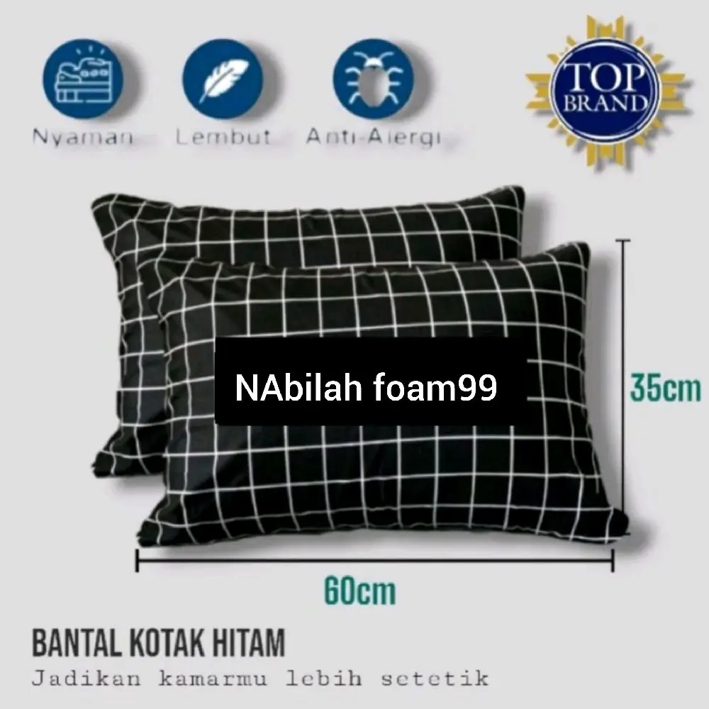 Bantal Guling estetik hitam Berkualitas super nyaman lembut Furniture
