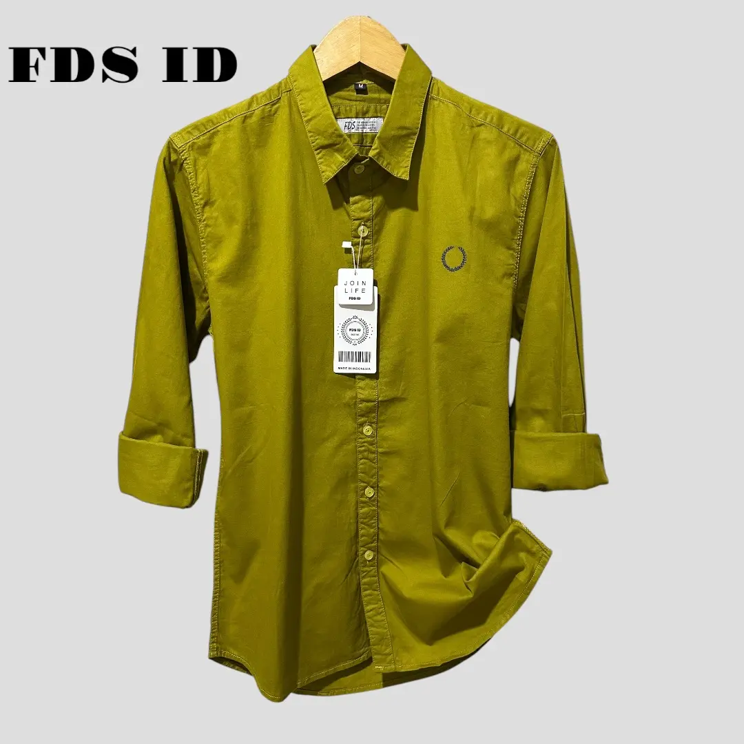 FDS ID - Kemeja Pria Polos Lengan Panjang Import Bodir
