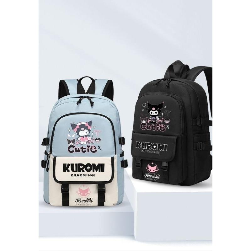 Tas Ransel Bonus Tumbler Minum Rain Cover Kuromi Murah Viral Anak SD SMP TK Motif Fashion 6