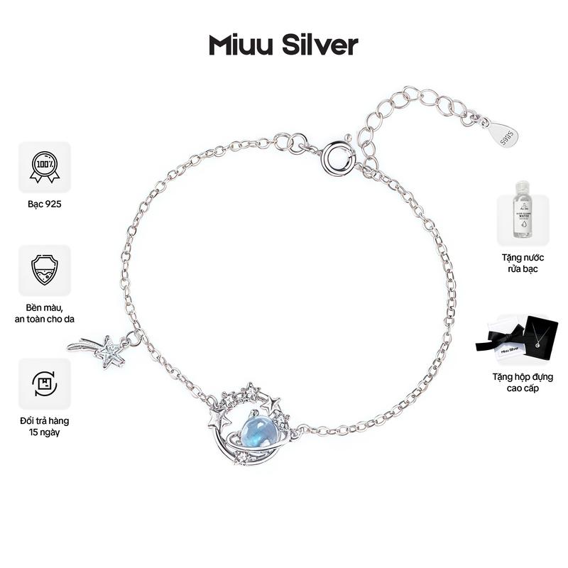 Lắc Tay Bạc Nữ Miuu Silver Pluto And Charon