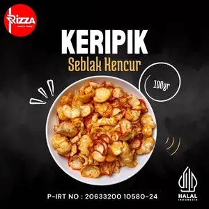 RizzaSnack 100gram KRUPUK SEBLAK BANTET KENCUR / SNACK KILOAN MURAH / SEBLAK CIKUR / SEBLAK BANTAT Camilan Pedas