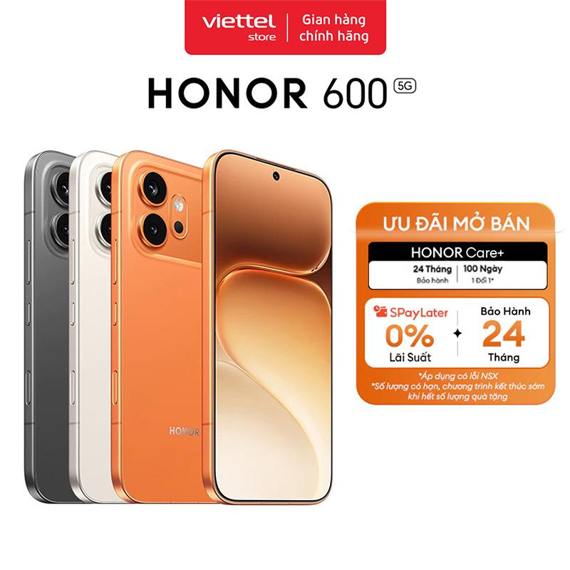 Điện Thoại HONOR 600 5G 8GB + 256GB | Chip Snapdragon 7 Gen 4 | AI Camera 200MP | Pin Lớn 7000mAh