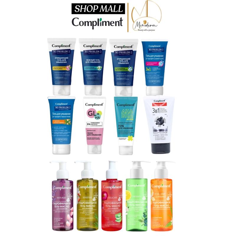 Gel Rửa Mặt Compliment No Problem Sạch Sâu Ngừa Mụn, giảm viêm 200ml Skincare sữa