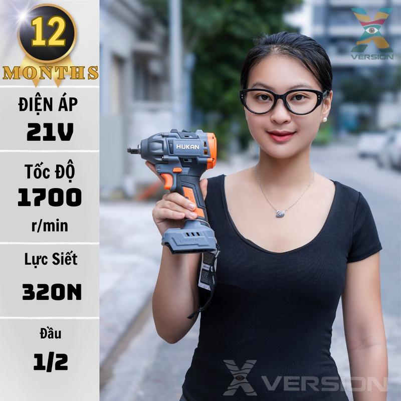  Máy bulong HUKAN - G1 BL0320  lực siết 320N động cơ không chổi than sử dụng chân pin phổ thông - Xversion 