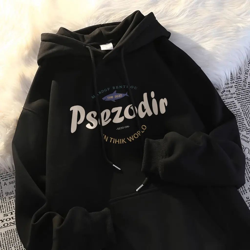 (COD) Hoodie Boxy Oversize Pria | Hoodie Pria Premium Original 100% | Hoodie Sablon Psezodir Letter Print | Sweater Hoodie Pria Oversize | Switer Pria Kekinian | Switer Hoodie Pria Distro Original Bahan Tebal Hnnna Store