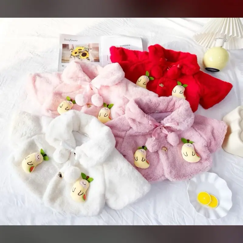 Jaket bulu premium bayi - 3th (motif boneka random antara 2 gambar profil)