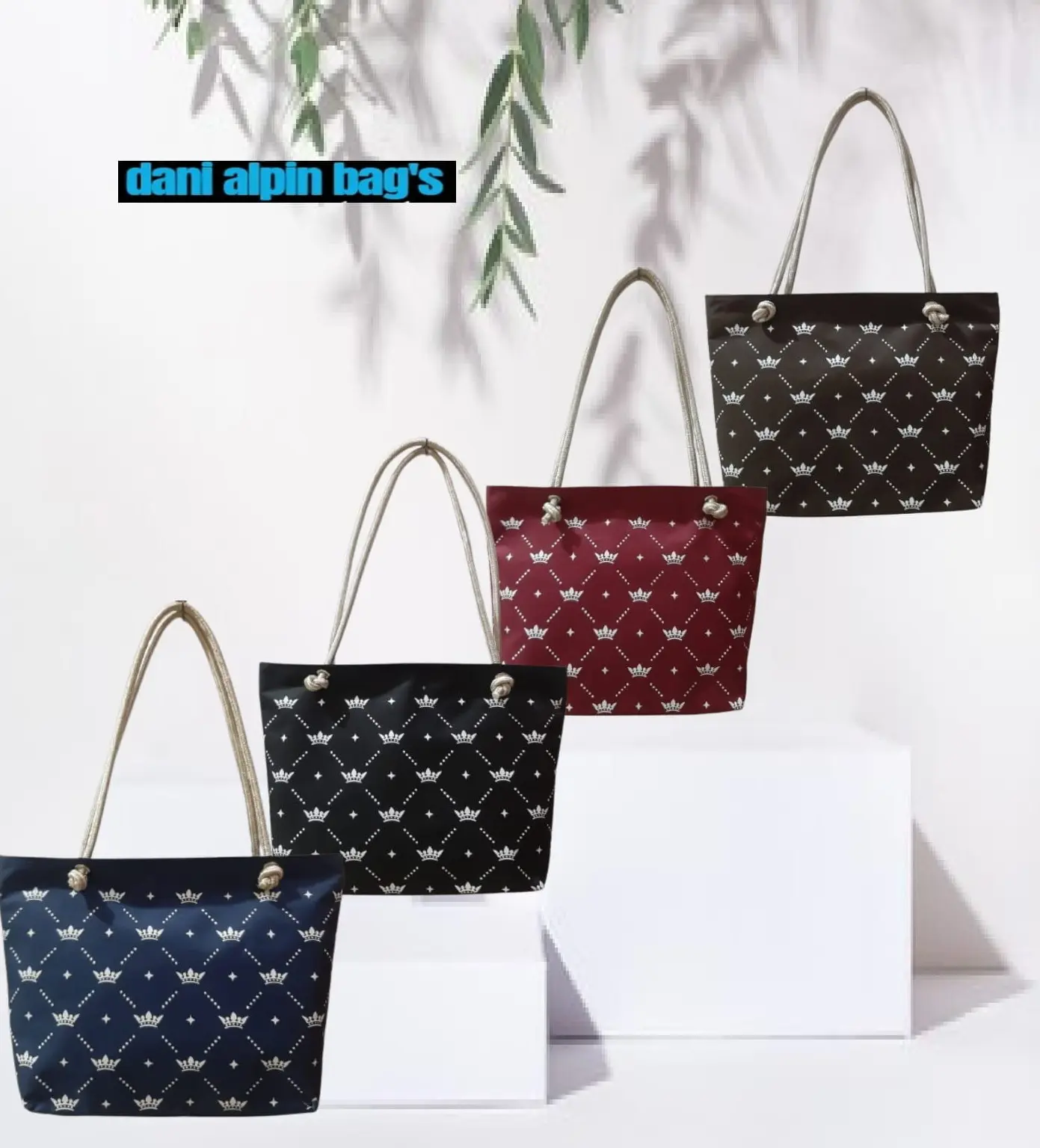 Tote Bag Wanita Motif Terbaru Tas Tote wanita Tali Sumbu Totebag Kekinian/dani alpin bag/motif bunga Mahkota
