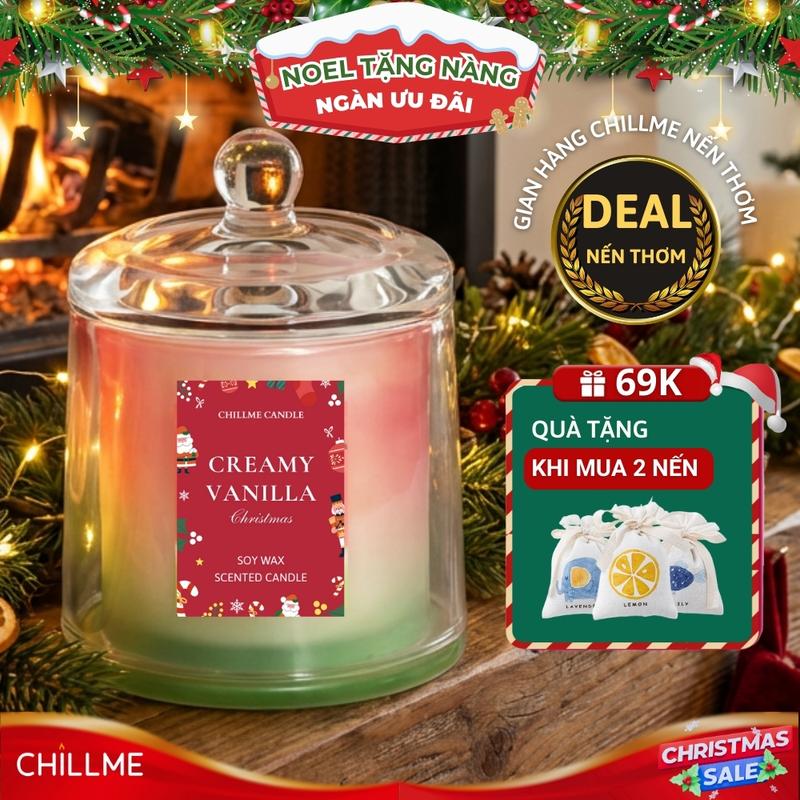  Nến thơm quà tặng sáp đậu nành chillme khử mùi thơm phòng trang trí Decor Phòng đẹp mắt - TL 
