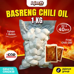 1 KG BASRENG PEDAS CHILI OIL Basreng Mentah + Chili Oil Jajan.Ye