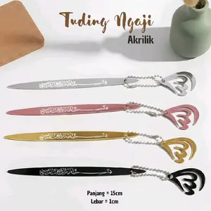 [ME] Tuding Ngaji Akrilik 15cmx1cm – Penunjuk Al Quran Muslimah/Souvernis pengajian acara komunitas islami – Pembatas Buku Islami Elegan