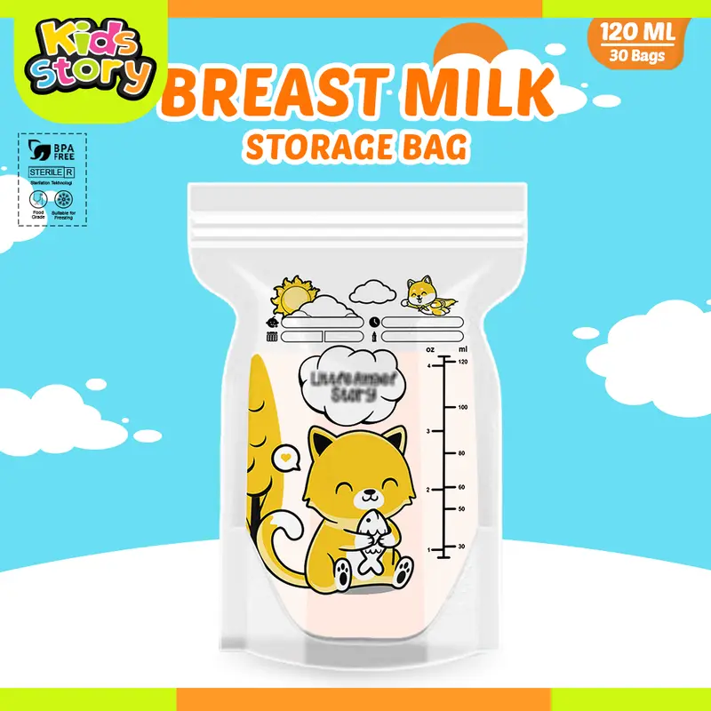 KANTONG ASI SUSU BAYI 120ml BABY BREAST MILK Storage Bag ASIP 30pcs Plastik ASI Anak Kantong ASIP Air Susu Ibu Kantong Plastik Susu Polos Tas Perlengkapan ASI Ibu Bayi 3