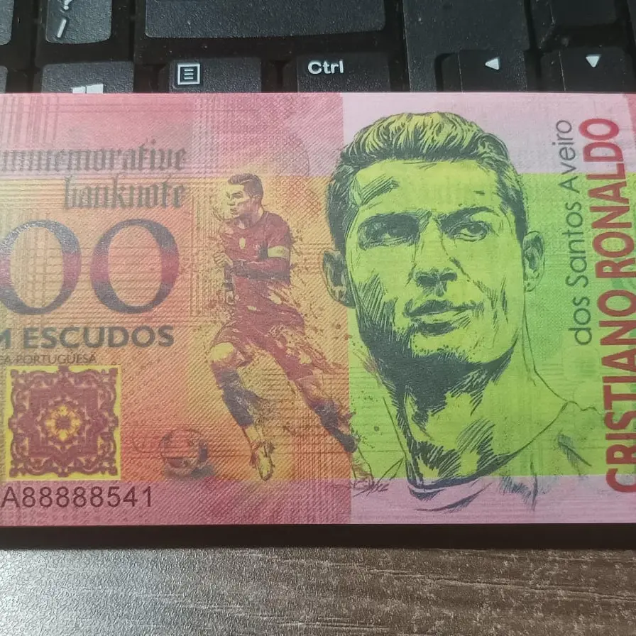 Commemorative Banknotes 100 Escudos Football Star Cristiano Ronaldo Mulus Gress