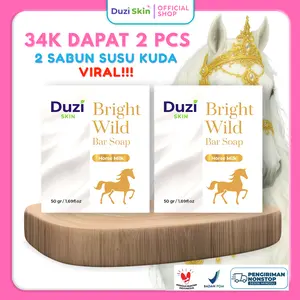 Duzi Skin - Sabun Batang Susu Kuda Bright Wild Original 50 Gram x 2