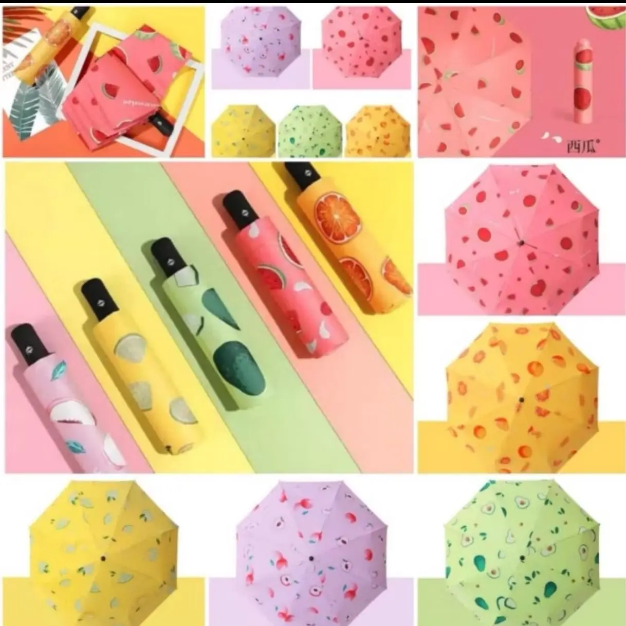 Payung Lipat Otomatis Buka Tutup/Payung Korean Style Anti UV/Payung Lipat Motif