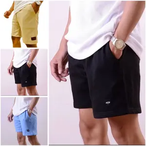 Celana Pendek Pria Dewasa Bahan Scuba Premium Halus Tebal Lembut Nyaman Dipakai Santai Casual Boxer Cowok Short Distro Hitam Abu Putih Soft Blue Coksu regular Shorts chinos Karet