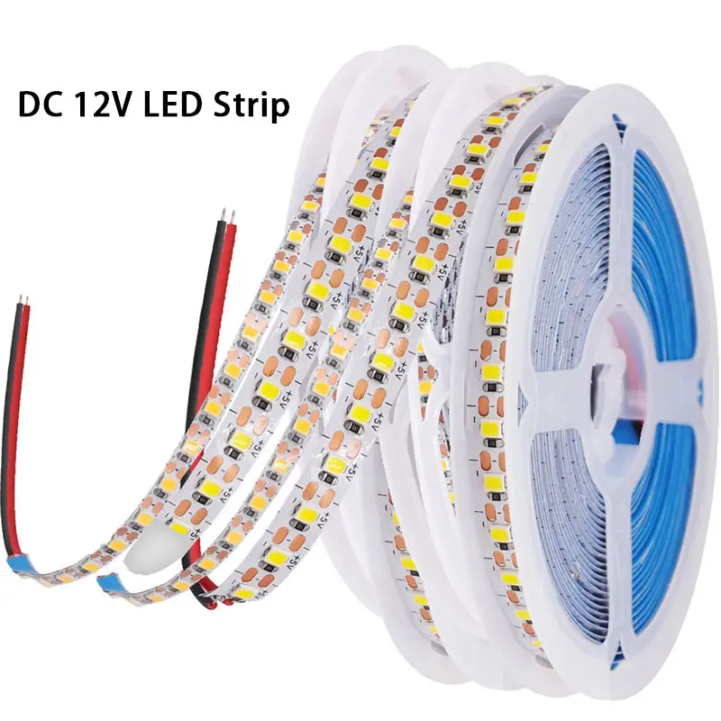 5M Led Strip Light 12V DC 2835 SMD 120LEDs/M Warm White+ White Pixel Strip Flexible LED Tape Home Decoration 8MM PCB New