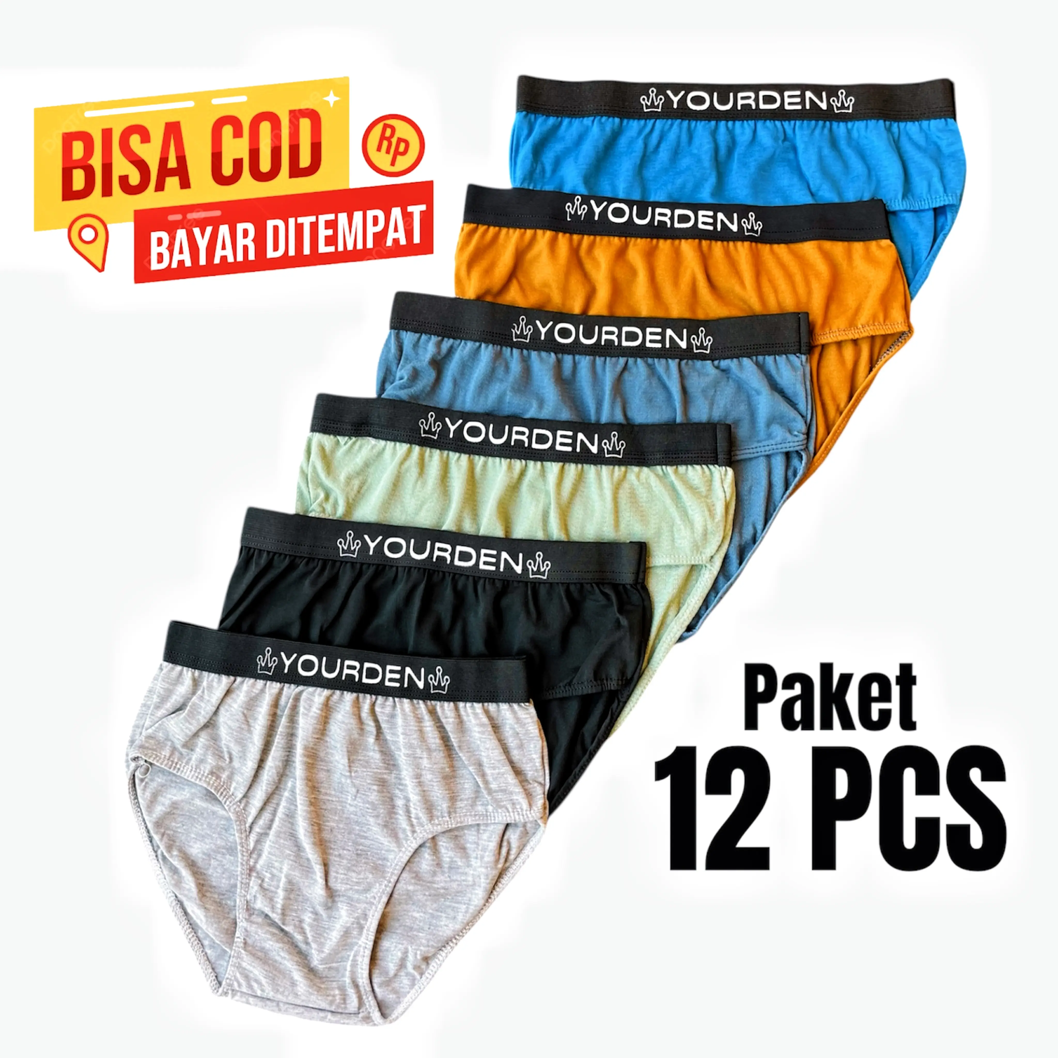 paket 12 pcs celana dalam pria dewasa bahan adem dan nyaman selempak cowok cd boxer laki laki brief selem pak (selempak) kolor sempak ori