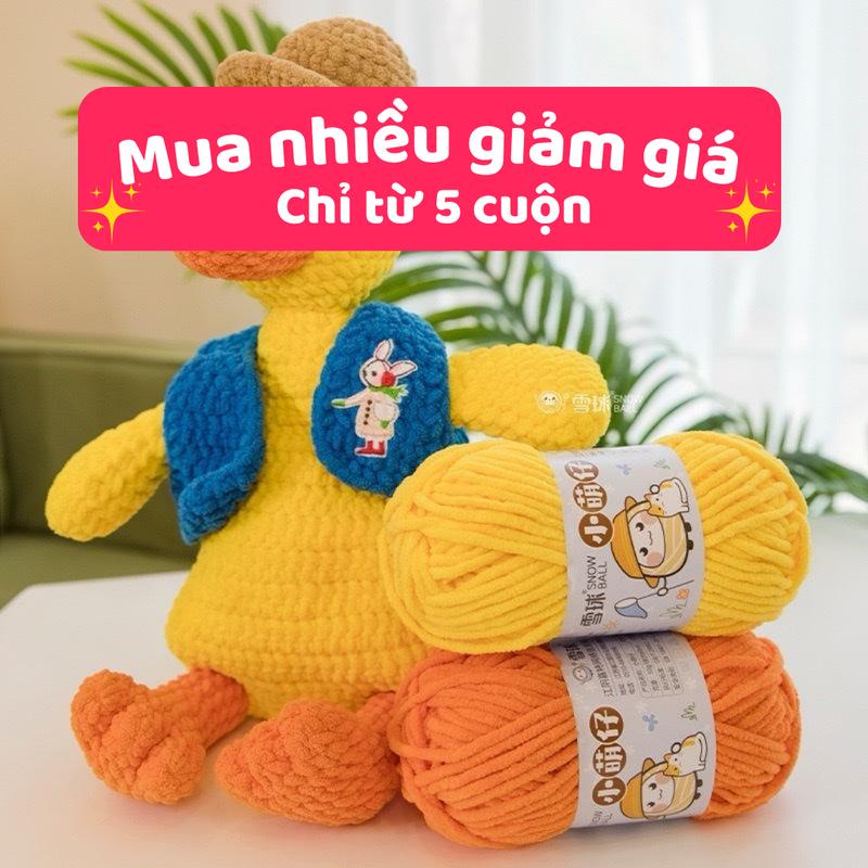 Bông bán Len Len nhung mèo siêu mềm mịn – Len làm thú bông khăn mũ cho người mới bắt đầu