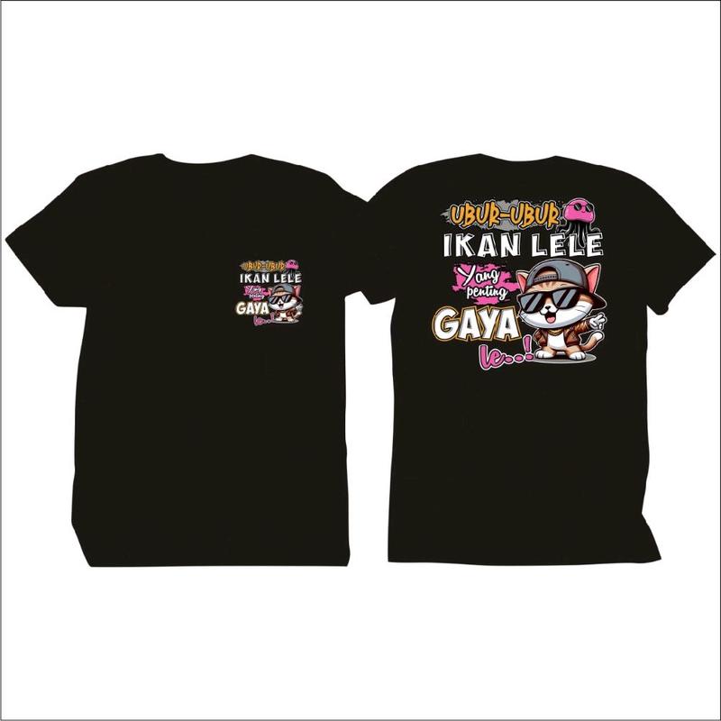KAOS Atasan Ubur Ubur Ikan Lele Yang Penting Gaya Lee Kata2 Viral Crew Neck Kaos Murah Kaos Pria Dan Wanita  Combed Unisex  Baju Sablon 0