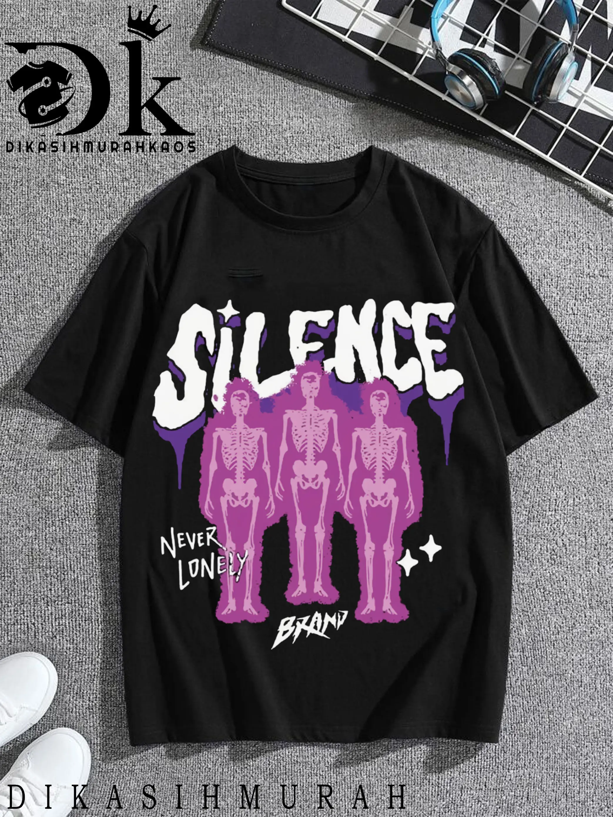 DIKASIHMURAH KAOS - T-Shirt gambar KAOS SILENCE Kaos gambar FF - DTF - Catton Combed 30s - Pria Dewasa - Unisex - Satuan/Lusinan - Bisa request foto dan nama - COD