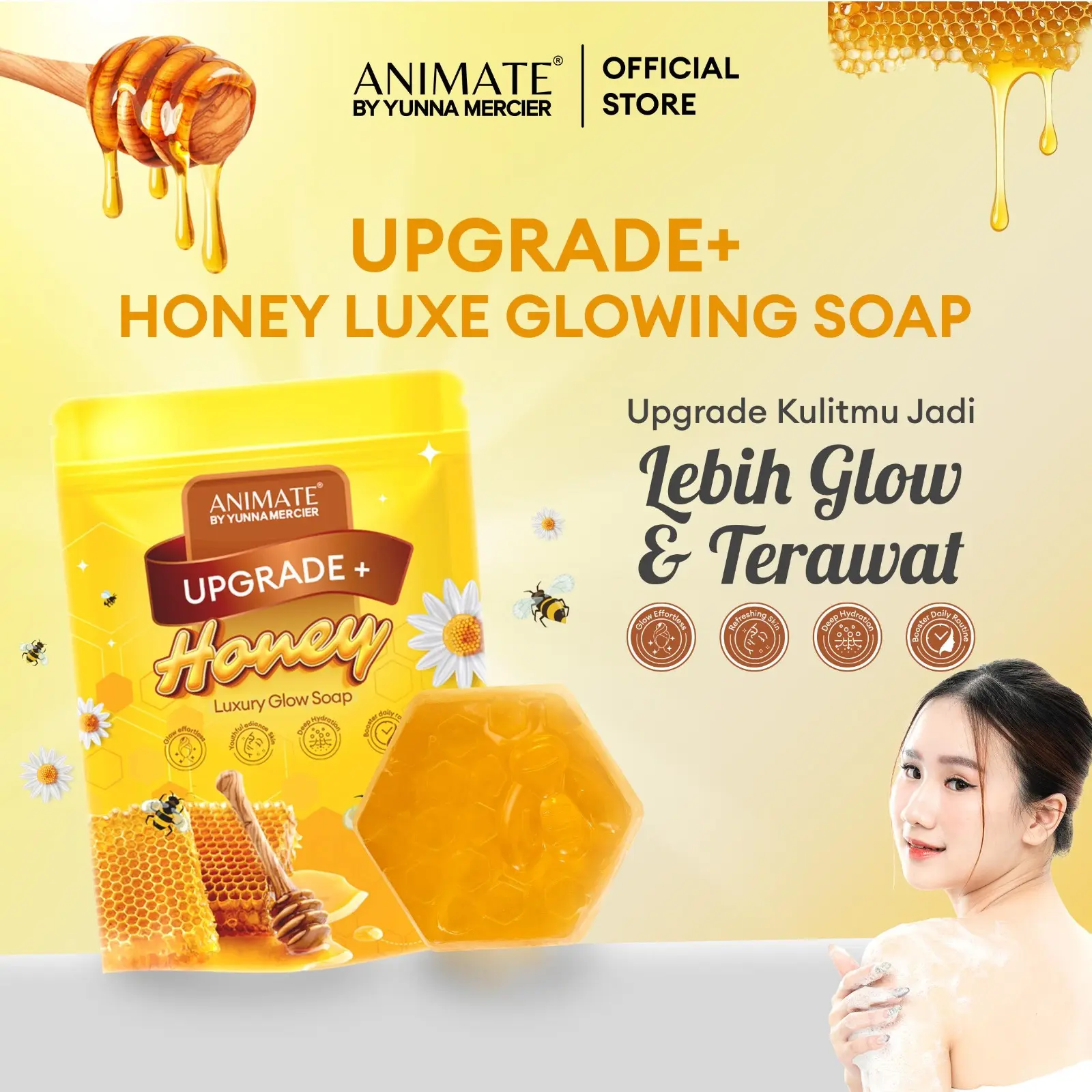 1 Pcs Honey Brightening Soap
