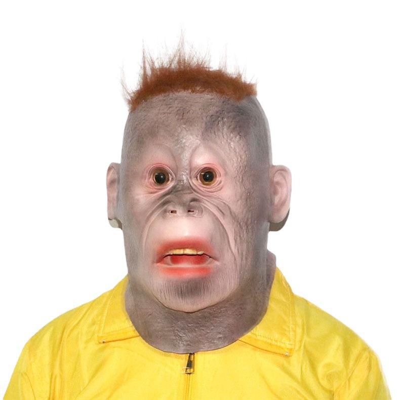 Product Introduction of Realistic Mask, Scary, Funny, Orangutan, Cosplay, Headwear, Halloween Costume, Costume, Animal Mask, Monkey, Monkey, Gorilla, Face Mask, Demon, Horse, Funny, Funny, Bald, Bald, Bald Head 0